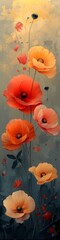 Poppy flowers with beautiful color and simple background. 