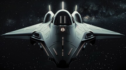 Frontal view of a sleek