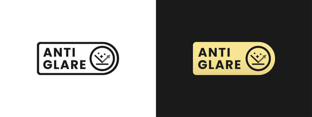 Anti glare sticker or anti glare mark vector isolated. Best Anti glare sticker for packaging product design, and more.