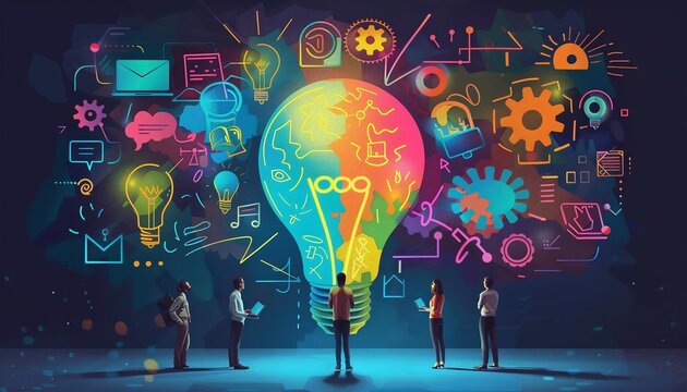 A detailed infographic explaining the importance of brainstorming and creative problemsolving in successful teamwork