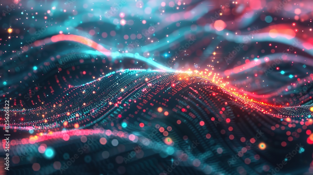 Aufkleber abstract gradient wave of particles. big data. digital background. futuristic vector illustration.