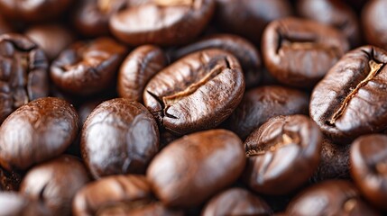 Fototapeta premium close up roasted coffee beans, can be used as a background. Generative Ai