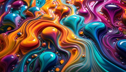 Fototapeta premium Psychedelic colorful fluid abstract splash paint