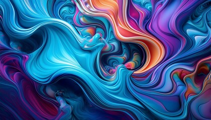 Psychedelic colorful fluid abstract splash paint