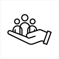 Business icon, Inclusive workplace. Employee Protection, Filled Outline, icon vector illustration, on a white background.