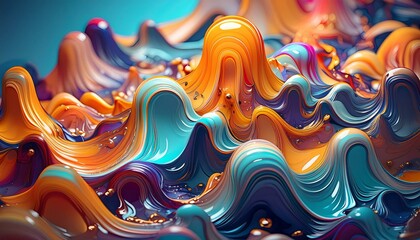 Psychedelic colorful fluid abstract splash paint
