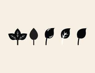 leaf icon set. style design isolated on white background