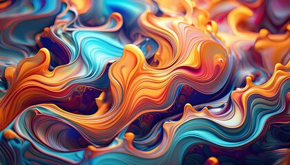 Fototapeta premium Psychedelic colorful fluid abstract splash paint
