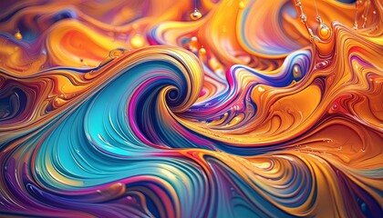 Psychedelic colorful fluid abstract splash paint