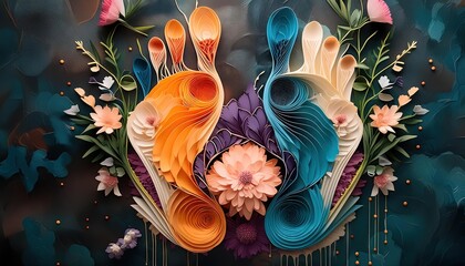 Abstract Vibrant Artistic Paper Flower Design