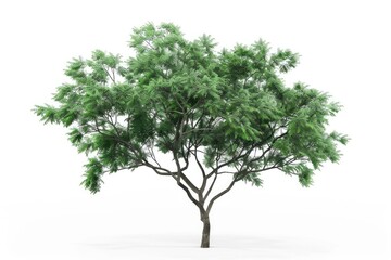 Tree 3D. Isolated Illustration of Lush Green Tree Branches in Nature