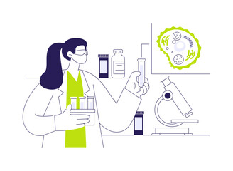 Cell study abstract concept vector illustration.