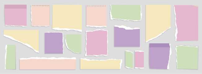 ripped block grid and rulled paper pages torn blocks pastel COLORS