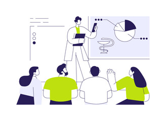 Draw scientific conclusions abstract concept vector illustration.