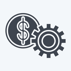 Icon Financial Setting. related to Finance and Tax symbol. glyph style. simple design illustration