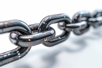 Obraz premium Steel chain, isolated on white