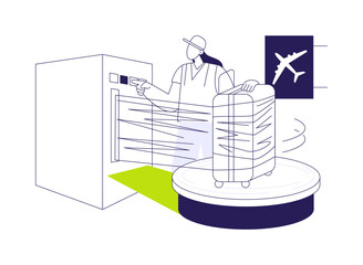 Luggage plastic wrap abstract concept vector illustration.