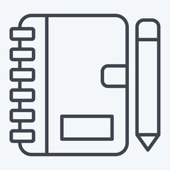 Icon Notebook. related to Finance and Tax symbol. line style. simple design illustration