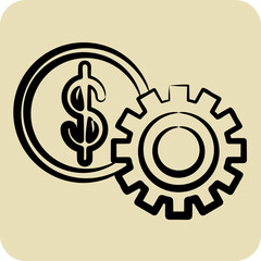 Icon Financial Setting. related to Finance and Tax symbol. hand drawn style. simple design illustration