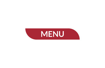 Menu red ribbon label banner. Open available now sign or Menu tag.