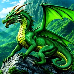 Obraz premium green dragon