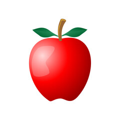 red apple with leaf