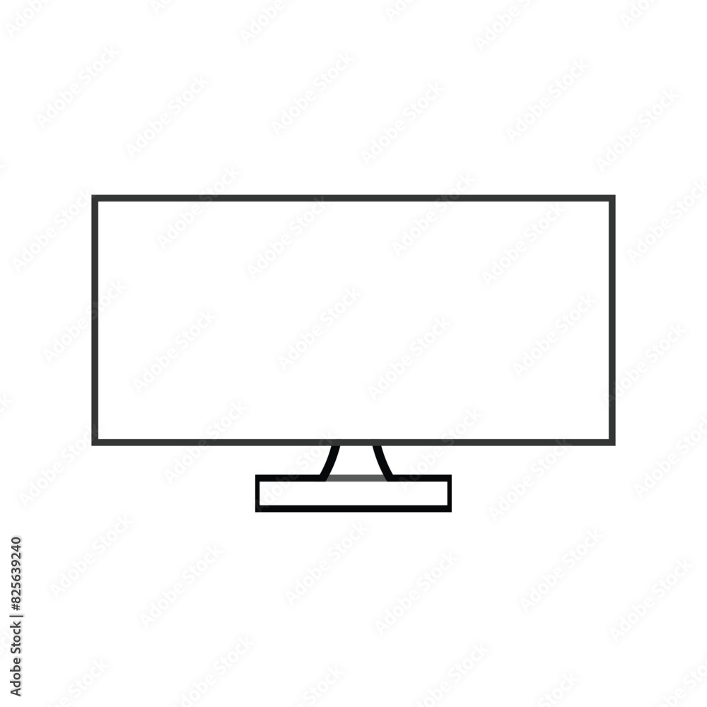 Poster monitor icon in flat style with background.