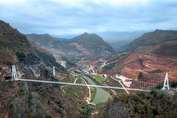 Bach Long glass bridge in Moc Chau, Son La province, Vietnam