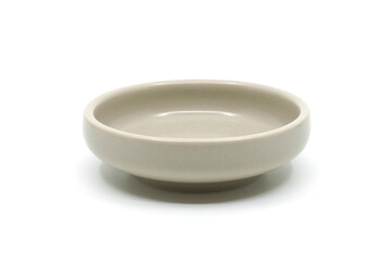 Beige small ceramic round bowl