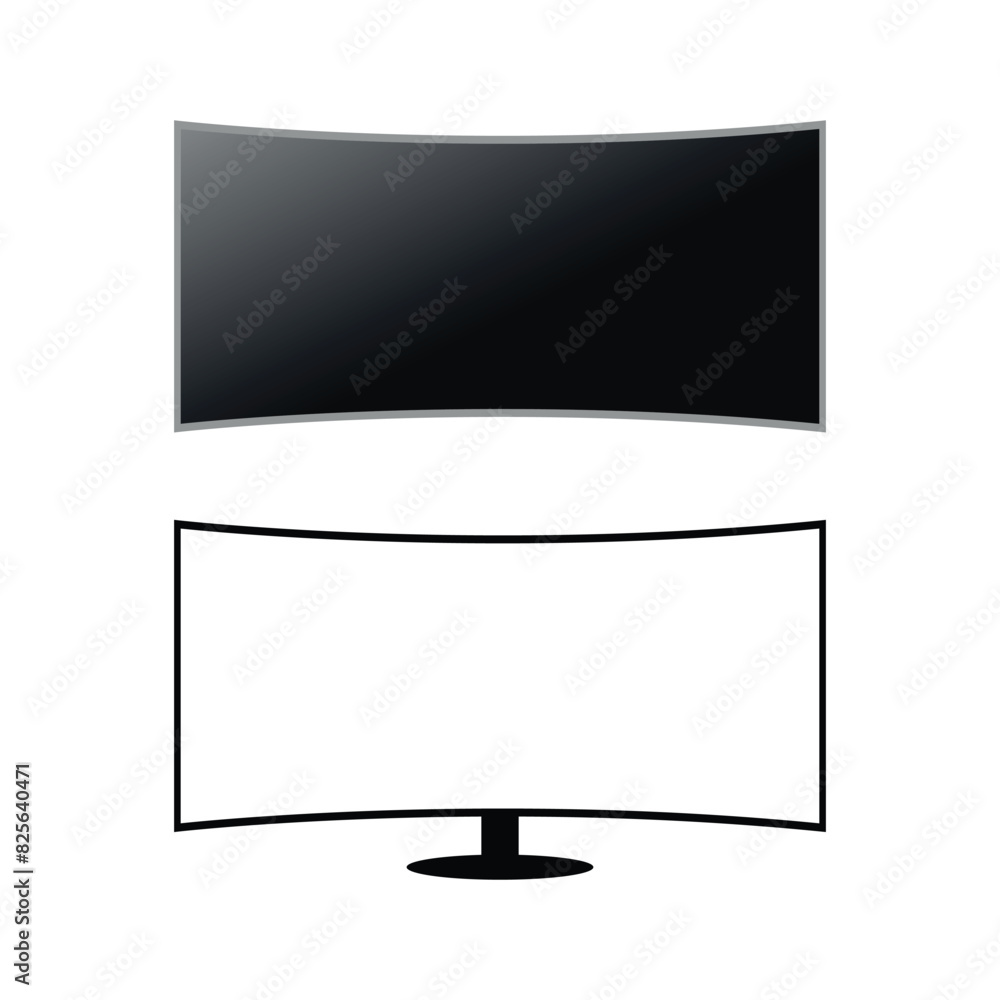 Poster monitor icon in flat style with background.