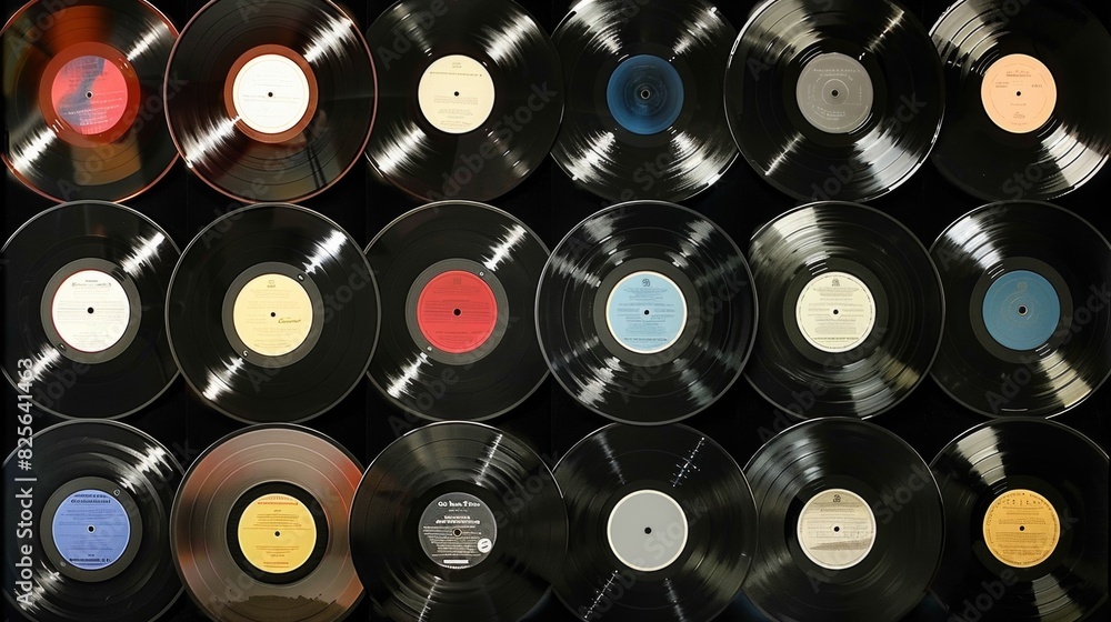 Poster a sound engineers collection of vinyl records with a caption reading quality over quantity emphasizi