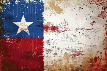 a grunge flag with a white star on a dirty background