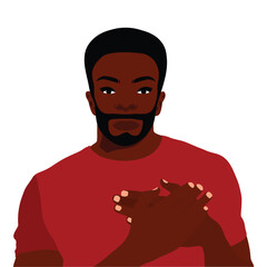 Afro black man in elegant art style vector