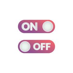 Flat on and off buttons icon symbol vector Illustration.