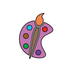 palette icon flat vector illustration.