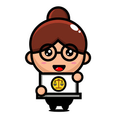 
illustration of lawyer with laptop