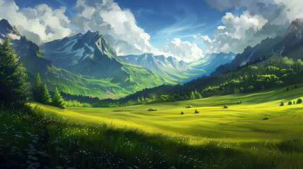 Fototapeta premium beautiful landscape relaxing wallpaper 