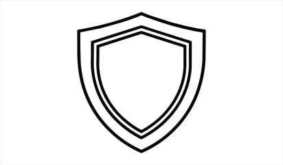 Shield icon. Shield with a checkmark in the middle Protection icon concept.