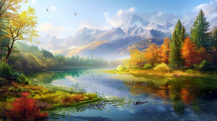 Obraz premium beautiful landscape relaxing wallpaper 