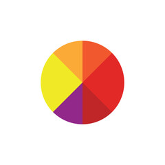 Pie chart icon flat vector illustration.