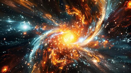 Obraz premium An excited photon showing off its photos from previous travels through space and time.