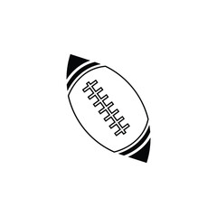 Rugby ball Icon in trendy flat style isolated on grey background.