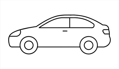 Car side view icon.  Auto, view, sport, race, transport concept. Vector illustration. Editable Stroke.