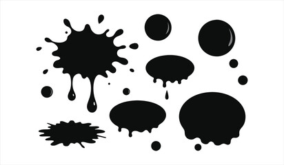 black ink splashes