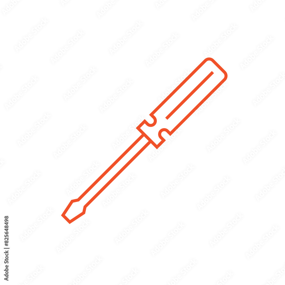 Wall mural screwdriver icon flat vector illustration.