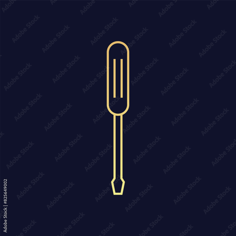 Wall mural screwdriver icon flat vector illustration.