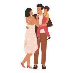 Happy family concept. Flat illustration concept