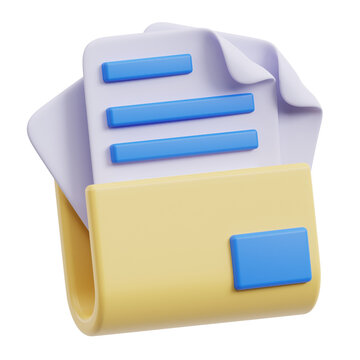 folder and document business 3d icon illustration