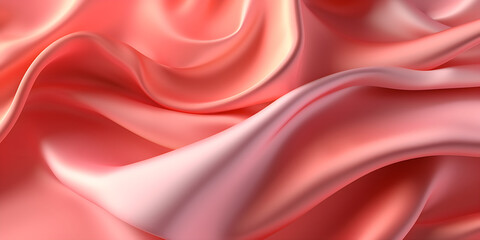 Obraz premium Close-up of coral satin fabric texture