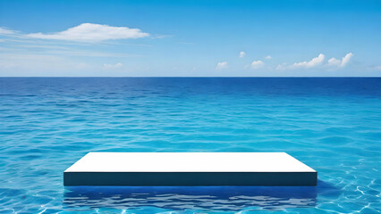 Blue water of the sea background and blank for placing product